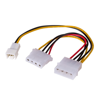 Adapter with cable Akyga AK-CA-35 Molex (m) / 3 pin 12V (m) / Molex (f) 2x 15cm