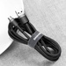 Baseus Cafule Cable Durable Nylon Braided Wire USB / micro USB 2A 3M black-gray (CAMKLF-HG1)