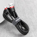 Baseus Cafule Cable wytrzymały nylonowy kabel przewód USB / USB-C QC3.0 2A 3M czarno-szary (CATKLF-UG1)