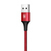 Baseus Rapid kabel przewód USB 2w1 Lightning / micro USB w nylonowym oplocie 3A 1.2m czerwony (CAML-SU09)