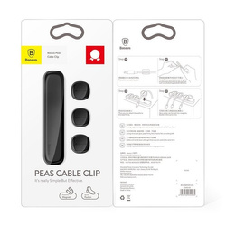 Baseus Peas Magnetic Cable Organizer Cable Clip black (ACWDJ-01)