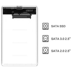 Obudowa dysku kieszeń 2,5” USB 3.0 przezroczysta