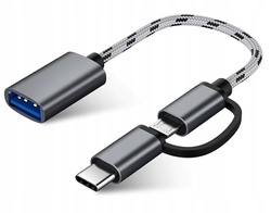 Cable adapter OTG 2w1 Micro USB and USB-C type C to USB