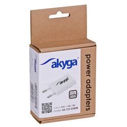 Wall charger Akyga AK-CH-03WH 5W USB-A 5V / 1A white