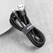 Baseus Cafule Cable wytrzymały nylonowy kabel przewód USB / USB-C QC3.0 2A 3M czarno-szary (CATKLF-UG1)