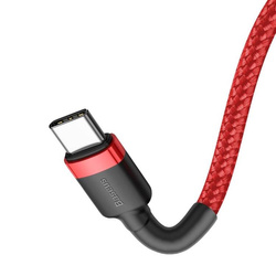 Baseus Cafule Cable wytrzymały nylonowy kabel przewód USB-C PD / USB-C PD PD2.0 60W 20V 3A QC3.0 2M czerwony (CATKLF-H09)