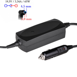 Car notebook power supply Akyga AK-ND-40 19.5V / 3.33A 65W 4.5 x 3.0 mm + pin HP 1.2m