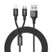 Baseus Rapid 2in1 USB cable Lightning / micro USB Cable with Nylon Braid 3A 1.2m black (CAML-SU01)