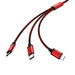 Remax Agile 3in1 RC-131th Nylon Braided USB - micro USB / Lightning / USB-C Cable 2.8A 1m red (PD-B31th red)