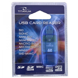 TITANUM TA101B SDHC USB 2.0 CARD READER BLUE