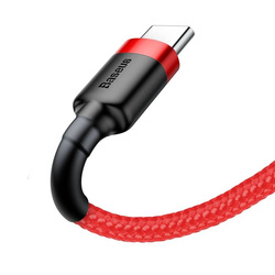 Baseus Cafule Cable wytrzymały nylonowy kabel przewód USB / USB-C QC3.0 3A 1M czerwony (CATKLF-B09)