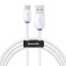 Baseus Purple Ring kabel przewód USB Typ C 40W QC3.0 10V/5A 1m biały (CATZS-02)