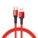 Baseus Halo Data Cable Durable Nylon Braided Wire USB / USB-C with LED Light 3A 0,5M red (CATGH-A09)