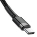 Baseus Cafule Cable Durable Nylon Braided Wire USB-C PD / USB-C PD PD2.0 60W 20V 3A QC3.0 1M black-grey (CATKLF-GG1)