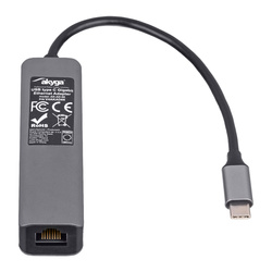 Hub USB type C to 3x USB 3.0 Akyga AK-AD-66 network card 10/100/1000 15cm