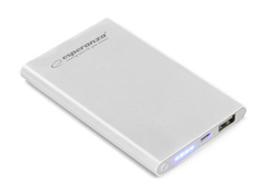 ESPERANZA Power Bank 4400mAh Super Slim NUCLEUS srebrny EMP116S