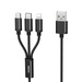 Remax Gition 3in1 RC-131th Nylon Braided USB - micro USB / Lightning / USB-C Cable 2.8A 1,15M black