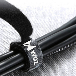 Wozinsky straps cable organizer 2 m Hook and Loop black (WVO2MBK)