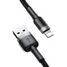 Baseus Cafule Cable wytrzymały nylonowy kabel przewód USB / Lightning QC3.0 1.5A 2M czarno-szary (CALKLF-CG1)