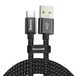 Baseus wytrzymały nylonowy kabel przewód USB / USB Typ C QC3.0 5A 1m czarny (CATKC-A01)