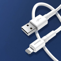 Baseus wytrzymały przewód kabel USB / micro USB 2.4A 1m biały (CAMSW-02)