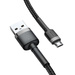 Baseus Cafule Cable wytrzymały nylonowy kabel przewód USB / micro USB QC3.0 2.4A 1M czarno-szary (CAMKLF-BG1)