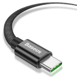 Baseus wytrzymały nylonowy kabel przewód USB / USB Typ C QC3.0 5A 1m czarny (CATKC-A01)