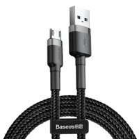 Baseus Cafule Cable wytrzymały nylonowy kabel przewód USB / micro USB QC3.0 1.5A 2M czarno-szary (CAMKLF-CG1)