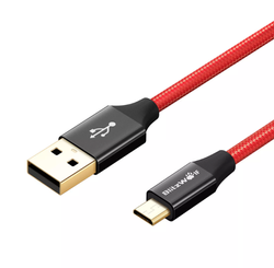 BLITZWOLF Kabel Micro USB 2.4A BW-MC7 - CZERWONY POZŁACANY 0.9m