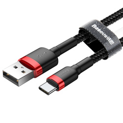 Baseus Cafule Cable Durable Nylon Braided Wire USB / USB-C QC3.0 2A 3M black-red