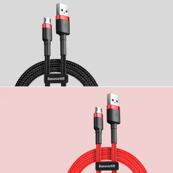 Baseus Cafule Cable Durable Nylon Braided Wire USB / micro USB 2A 3M black-gray (CAMKLF-HG1)