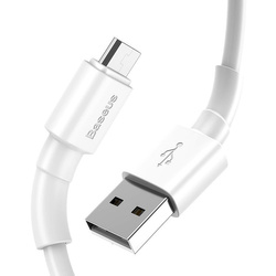 Baseus wytrzymały przewód kabel USB / micro USB 2.4A 1m biały (CAMSW-02)