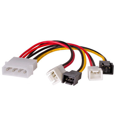 Adapter with cable Akyga AK-CA-34 Molex (m) / 2x 3 pin 12V (m) / 2x 3 pin 5V (m) 4x 15cm