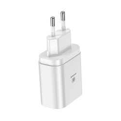 Baseus Mirror Lake inteligentna ładowarka sieciowa adapter EU z wyświetlaczem napięcia ładowania 3x USB 3.4A biały (CCALL-BH02)