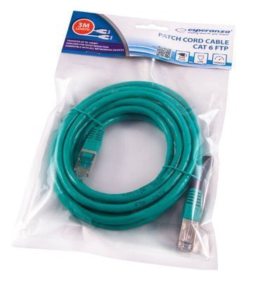 ESPERANZA PATCHCORD CABLE CAT 6 FTP 3M GREEN