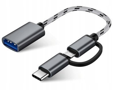 Kabel Adapter OTG 2w1 Micro USB i USB-C typ C do USB