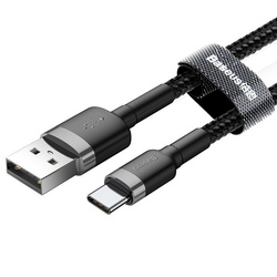 Baseus Cafule Cable Durable Nylon Braided Wire USB / USB-C QC3.0 2A 3M black-gray (CATKLF-UG1)