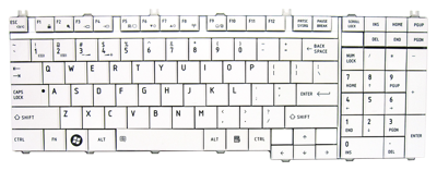 Replacement laptop keyboard TOSHIBA Satellite A500 A505 L350 L500 P200 P300 (WHITE)