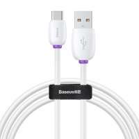 Baseus Purple Ring kabel przewód USB Typ C 40W QC3.0 10V/5A 1m biały (CATZS-02)