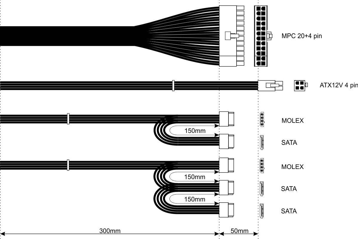 Zasilacz ATX 450W Akyga AK-B1-450 P4 3x SATA 2x Molex PPFC FAN 12cm